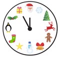 Christmas time clock Royalty Free Stock Photo