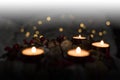 Christmas time background with Advent wreath made from natural materials and festive closeup of burning candles Royalty Free Stock Photo