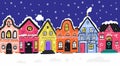 Christmas time in Europe flat vector illustration