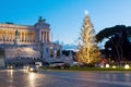 Christmas time in Rome, Piazza Venezia Royalty Free Stock Photo