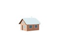 Christmas time. Winter house, shack, hut, cabin, shack, shanty, cot, cottage, snow capped window chimney smoke Vector illustration