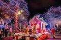 Christmas time winterfest celebration at carowinds amusement park in carolinas Royalty Free Stock Photo