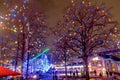 Christmas time winterfest celebration at carowinds amusement park in carolinas