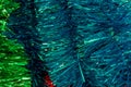 Christmas tinsel closeup, festive background photo