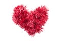 Christmas tinsel or garland heart shape