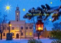 Christmas Town with Writing Marry Christmas Royalty Free Stock Photo