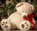 Christmas Toy; Large Stuffed Teddy Bear; Christmas Tree