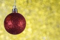 Christmas toy on a string colorful background