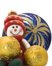 Christmas toy with three colorful New Year Balls Royalty Free Stock Photo