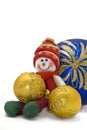 Christmas toy with three colorful New Year Balls Royalty Free Stock Photo