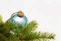 The christmas toy and tree branches. Royalty Free Stock Photo