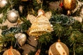 Christmas toys balls, stars, angels, hearts. Close-up. Christmas and New Year. Royalty Free Stock Photo