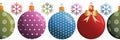 Christmas toys and decor seamless border frame clipart, balls illustration repeat pattern. Graphic Xmas glass print. Holiday