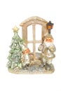 Christmas toys and fairy-tale characters as Santa Claus and Elf. Vintage Christmas Decoration Royalty Free Stock Photo