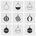 Christmas toys. A set of nine vector images Royalty Free Stock Photo