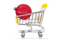 Christmas toys in shopping cart