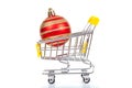 Christmas toys in shopping cart