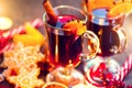 Christmas traditional mulled wine Royalty Free Stock Photo