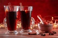 Christmas traditional mulled wine with spices Royalty Free Stock Photo