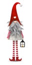 Christmas traditional scandinavian gnome, Tomte, illustration Royalty Free Stock Photo