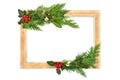 Christmas Traditional Winter Greenery Background Frame