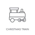 Christmas train linear icon. Modern outline Christmas train logo