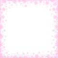 Christmas background with square frame of pink snowflakes. Vector illustration Royalty Free Stock Photo