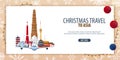 Christmas Travel to Asia. Winter travel. Vector illustration.