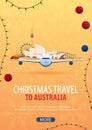 Christmas Travel to Australia. Winter travel. Vector illustration.