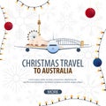 Christmas Travel to Australia. Winter travel. Vector illustration.