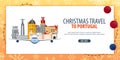 Christmas Travel to Portugal. Winter travel. Vector illustration.