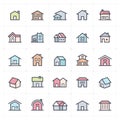 Icon set - Home icon full color vector