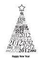 Christmas tree with 2012 texts Royalty Free Stock Photo