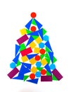 Christmas tree. Abstract background with triangles. Modern geometric background.