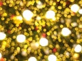 christmas tree abstract bokeh blur light circle red orange and white glowing flare pattern black background Royalty Free Stock Photo