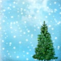 Christmas tree on abstract green background Royalty Free Stock Photo
