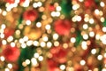 Christmas tree on abstract light golden bokeh background. Royalty Free Stock Photo