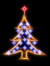 Christmas tree in abstract sparkling style