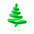 Christmas tree, abstract vector line spiral shape. Element design for banner, poster, web, mobile app