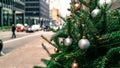 a Christmas tree on Adam Street in Chicago Royalty Free Stock Photo