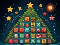 Christmas tree advent calendar Royalty Free Stock Photo