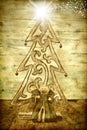 Christmas tree, Angel and Bethlehem Star Royalty Free Stock Photo