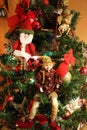 Christmas Tree Angel, Elf, Santa, Lights and Tree Decorations Royalty Free Stock Photo