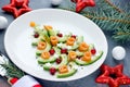 Christmas tree appetizer avocado salmon salad Royalty Free Stock Photo