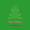 New Year greeting card. Christmas tree applique vector background Royalty Free Stock Photo