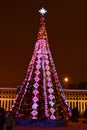 Christmas tree as street decoration in Astana