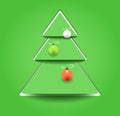 Christmas tree as stylized paper applique Royalty Free Stock Photo