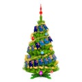 Christmas tree with Australian Xmas pennant flags, 3D rendering