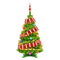 Christmas tree with Austrian Xmas pennant flags, 3D rendering Royalty Free Stock Photo