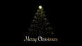 Christmas tree on back background. Christmas tree made of gold particles Royalty Free Stock Photo